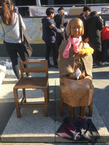 First 'comfort women' statue in Seoul (H K Lee, Nov 2018)