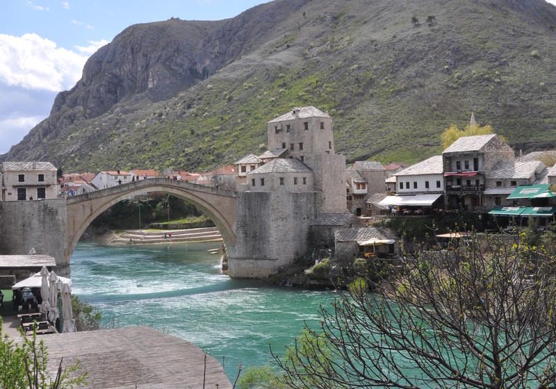 The re-built bridge in Mostar