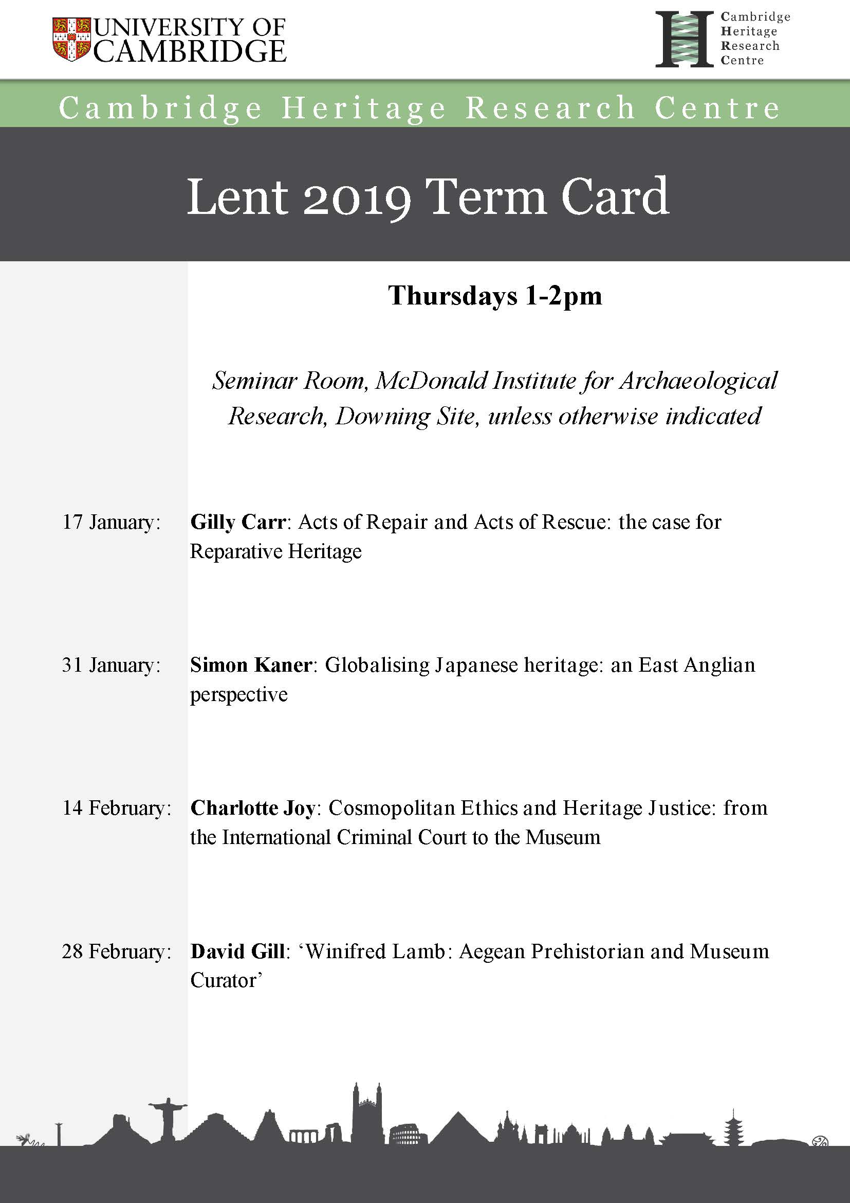 Lent Term Card 2019